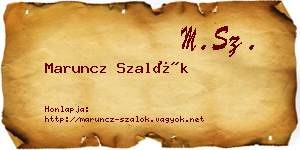 Maruncz Szalók névjegykártya